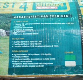 Tienda campaña 4pl: 4,10m larga + 1,70m alta! 9kg