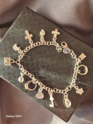 Pulseira Aço Inox com Pingentes