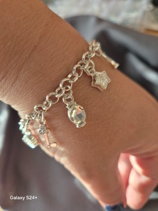 Pulseira Aço Inox com Pingentes