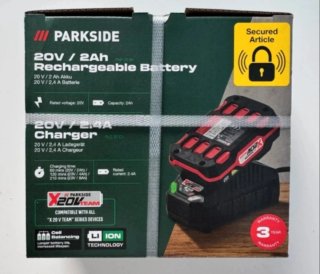 Pack bateria + carregador Parkside 20v - novo