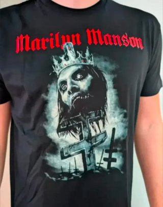 CAMISETA NEGRA - MARILYN MANSON - TALLA XL y más..