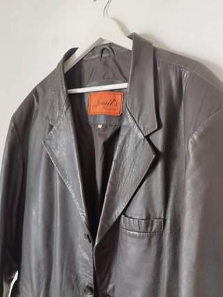 Blazer Vintage Couro Castanho Oversize | Americana
