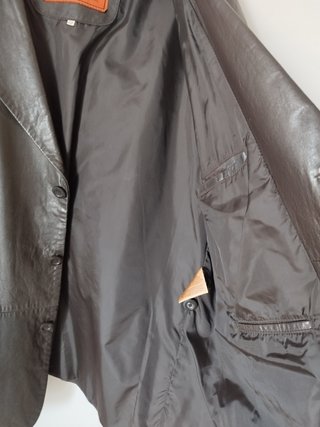 Blazer Vintage Couro Castanho Oversize | Americana