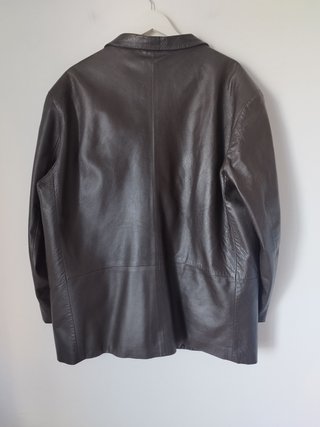 Blazer Vintage Couro Castanho Oversize | Americana