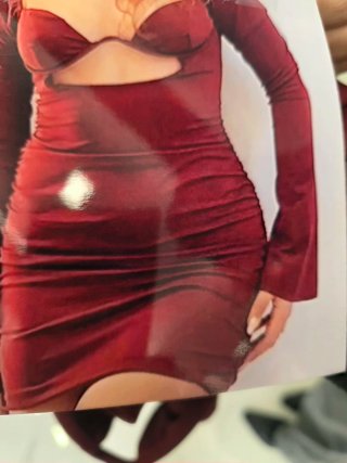 Tubino rosso bordeaux manica lunga