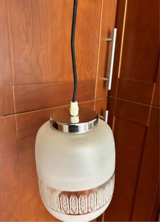 Lámpara cocina vintage cristal y metal