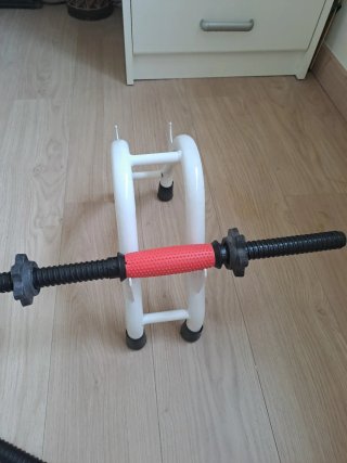 Soporte para pesas + barras para pesas