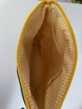 Bolso Aurys azul y blanco lunares