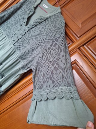 Blusa ibicenca verde tallas grandes