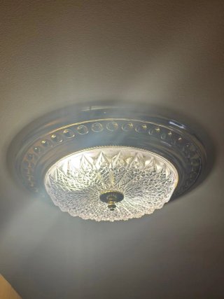 Lámpara de techo cristal y metal