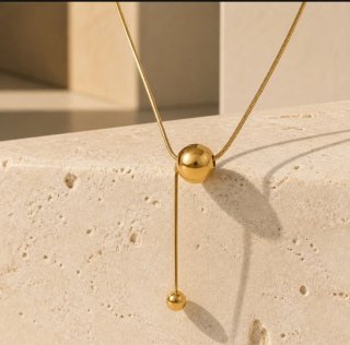 Collar Bolitas Chapado Oro 18k