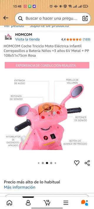 Moto Eléctrica Infantil Scooter Rosa