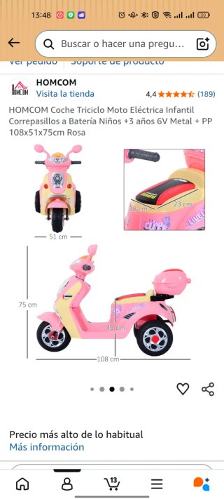 Moto Eléctrica Infantil Scooter Rosa