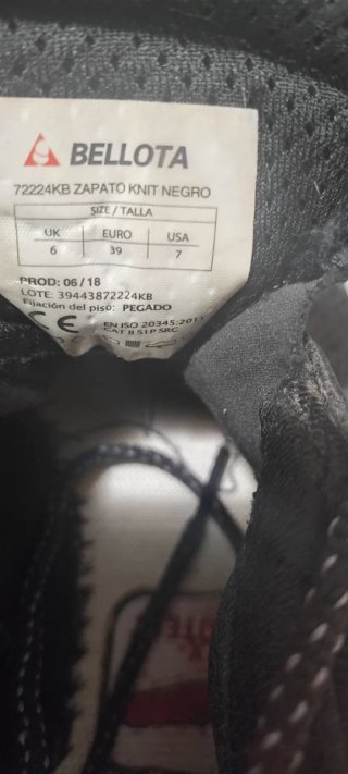 Zapatos de seguridad Bellota 72224KB Talla 39