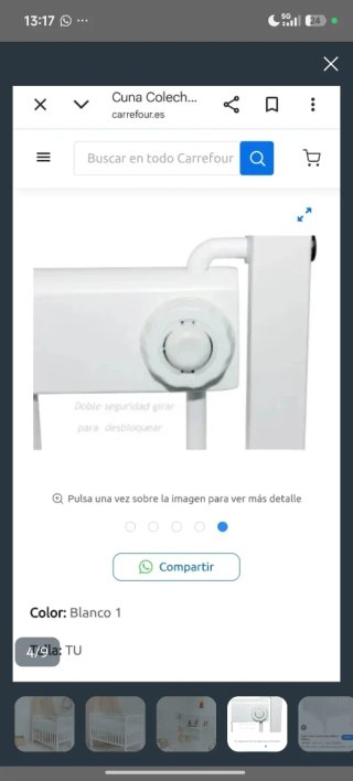 Cuna colecho madera blanca + colchón