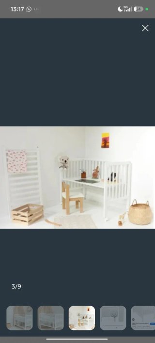 Cuna colecho madera blanca + colchón