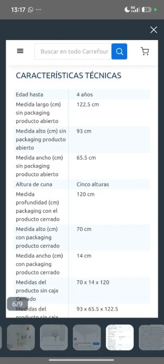 Cuna colecho madera blanca + colchón