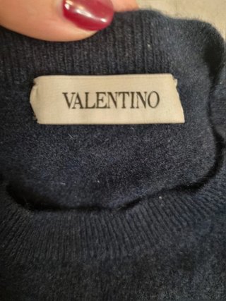 Valentino Navy Blue Crewneck Sweater – Luxury Knit