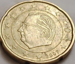 20 céntimos Bélgica 2007 error raro