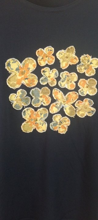 Camiseta mujer flores manga corta