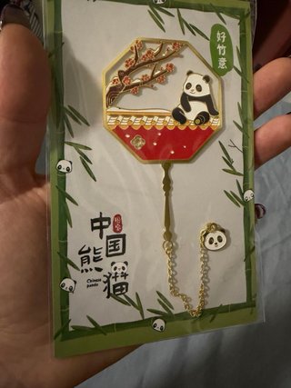 Segnalibro panda con catena
