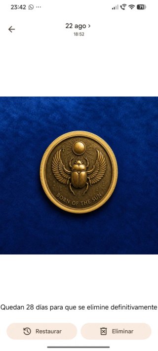 Moneda Faraón Egipcio Bronce Tutankamón
