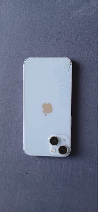 iPhone 14 Blu con schermo rotto