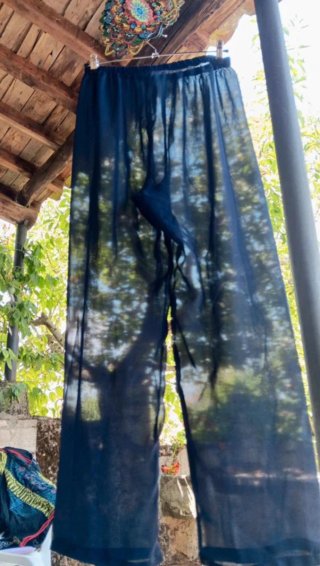 Pantalones transparentes azul marino calidad