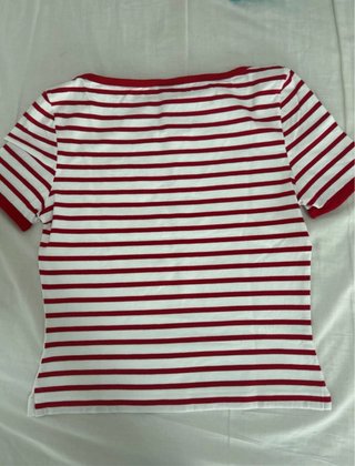 Camiseta Lacoste Rayas Rojas y Blancas Mujer