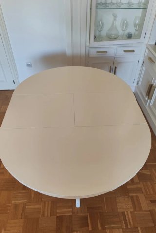 Mesa Comedor Redonda Extensible Blanca