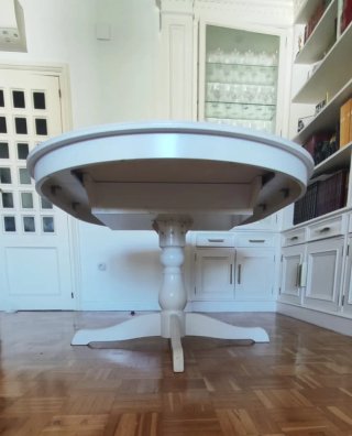 Mesa Comedor Redonda Extensible Blanca