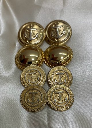 Set 8 Bottoni Oro Ancoraggio