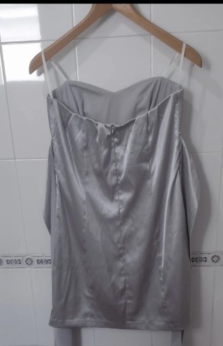 Vestido fiesta talla 42 Fórmula joven gris plata