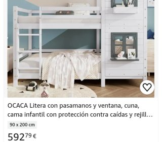 Cama litera casita blanca