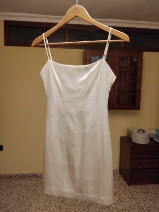 Vestido corto tirantes blanco