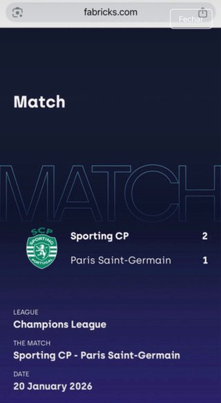 Camisola Oficial SCP Sporting vs PSG 2025