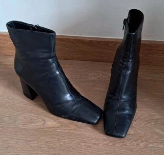 Botines de piel negros #Mango