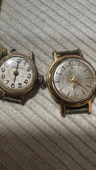 Lote de 5 Relojes rusos chapado oro para mujer