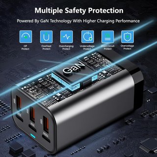 Cargador Múltiple 200W 6 Puertos USB-C/A