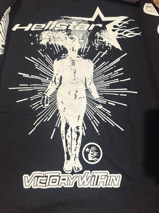 Long sleeve Hellstar nera con design bianco