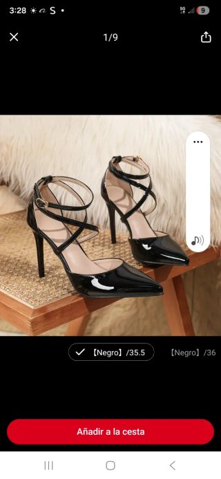 Zapatos de tacón negros con tiras