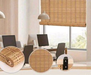 Elegante Cortina Persiana Bambú Natural 150x135cm!