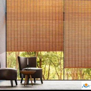 Elegante Cortina Persiana Bambú Natural 150x135cm!