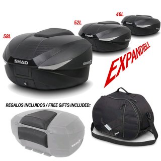 Baul trasero moto expandible SH58X con b 49B4