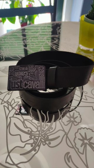 Cintura Just Cavalli vera pelle nera