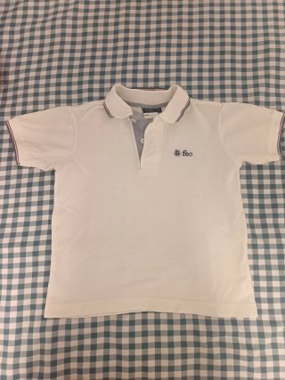 Polo blanco niño mangas corta Talle 4