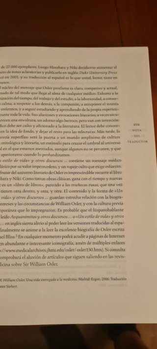Un estilo de vida – William Osler – Tapa dura