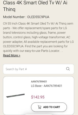 Embellecedor peana LG OLED C9