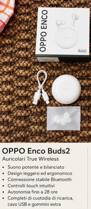 OPPO Enco Buds2 Cuffie True Wireless Bianche