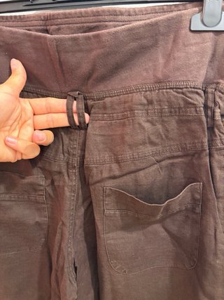 Pantalón de lino premamá marrón